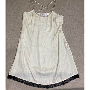 Anthropologie 9-H15 STCL Lingerie Chemise Slip Night Gown Sz 00 I00% Satin Ivory